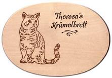 Schneidebrett Katze, Gravur: Theresas Krmelbrett