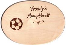 Brotzeitbrett Fuball, Gravur: Freddys Mampfbrett