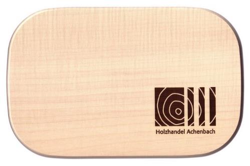 Schneidebrett Holzbrettchen10210 mit Logo Aufdruck Holzhandel Achenbach