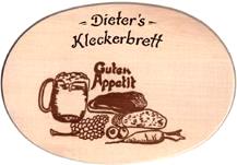 Jausenbrett Guten Appetit, Gravur: Dieters Kleckerbrett